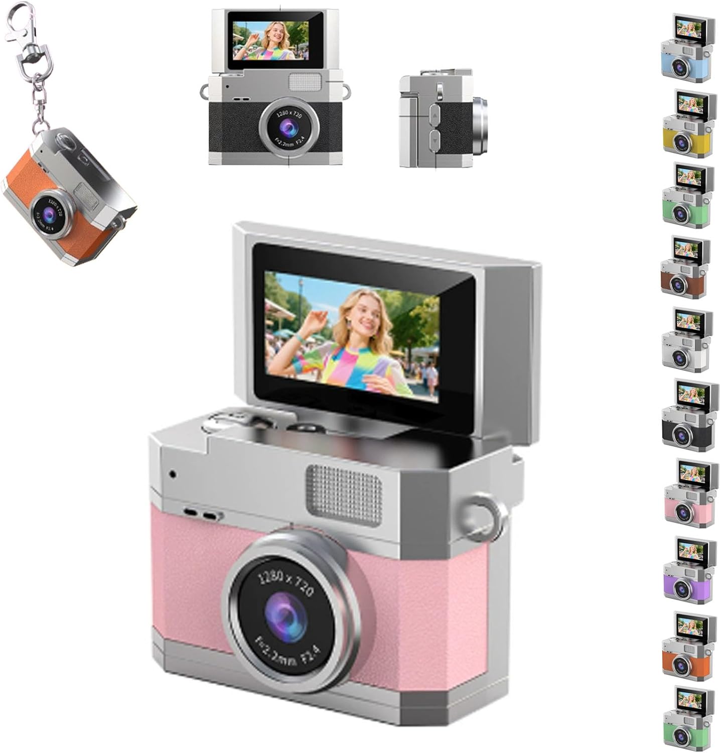 Thumb-Sized Flip Screen Mini Camera, Digital Retro CCD High-Definition ...
