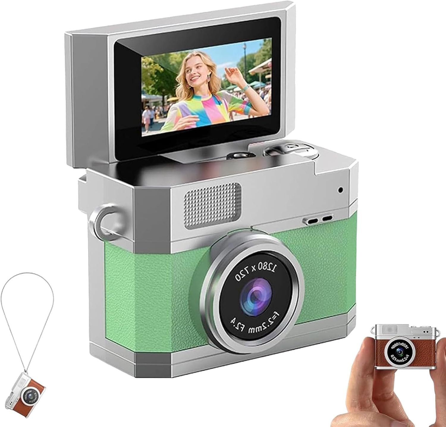 Thumb-Sized Flip Screen Mini Camera, Flip-Screen Retro CCD Portable ...