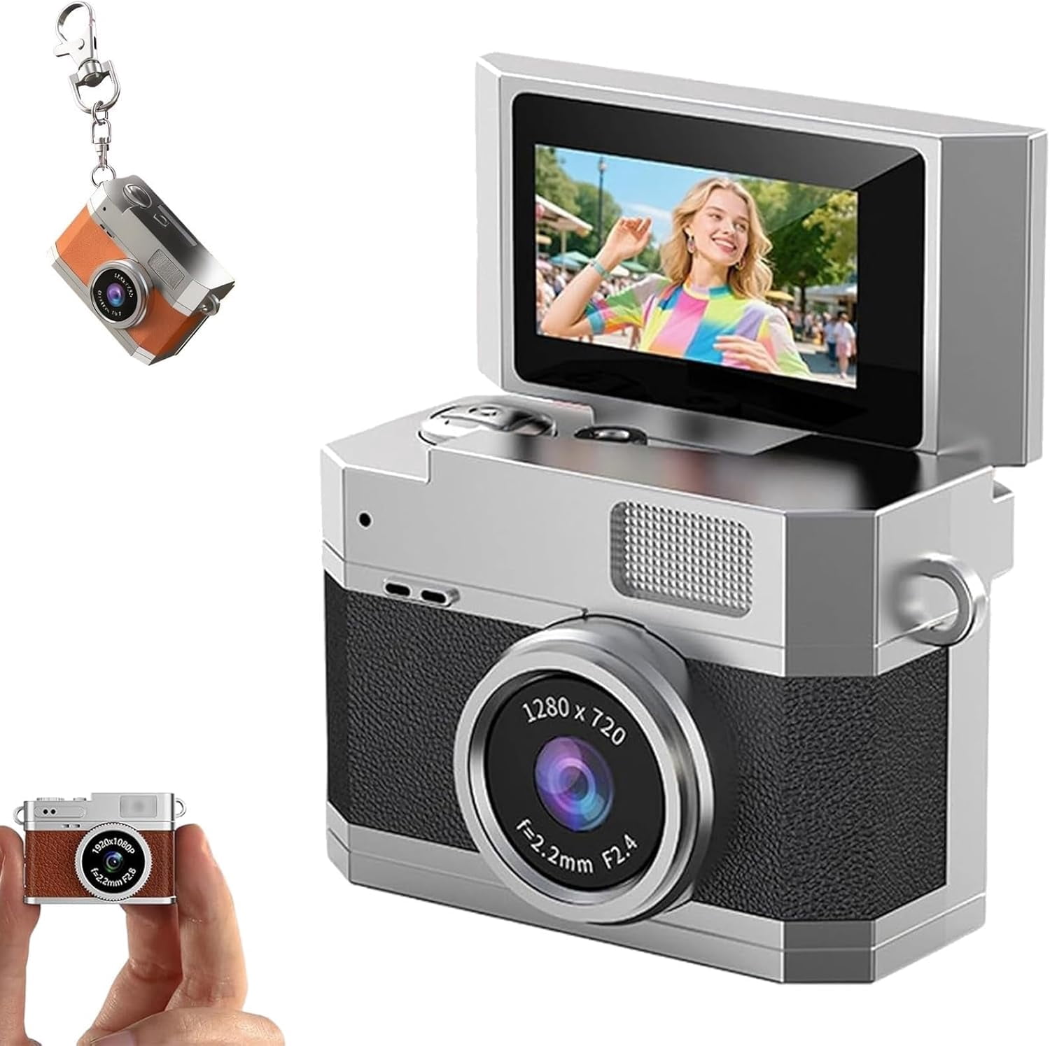 Thumb-Sized Flip Screen Mini Camera - Portable Digital Camera Featuring ...