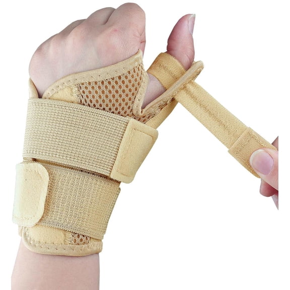 Thumb Splint Support Brace for Arthritis & Carpal Tunnel, Adjustable Immobilizer for Trigger Finger, Tendonitis, Sprain Pain Relief, Breathable & Comfortable Fit for Left & Right Hand