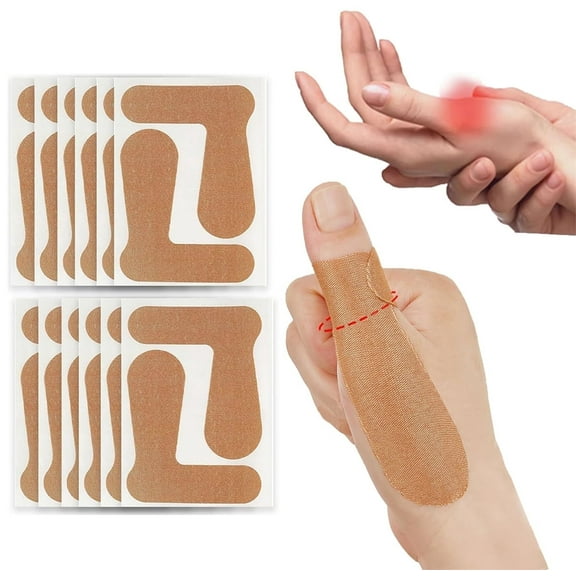 Thumb Support Tape for Arthritis,Tutuviw 7 Sheet (14 Pcs)Self Adhesive Thumb Protecting Straps,Elastic Finger Valgus Orthotics Patch,Toe Finger Protecting Bandages for Sport Housework Joint Support