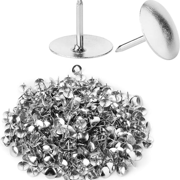Thumb Tack, Flat Push Pins, Silver Thumb Tacks, 500 Pack