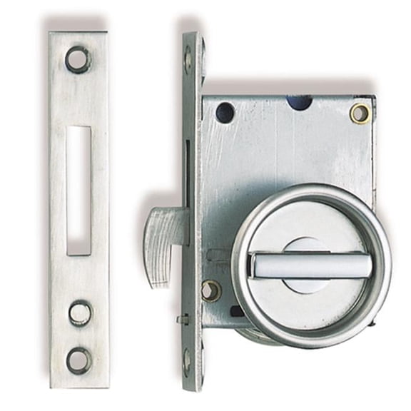 Thumb-Turn Sliding Door Latch - Satin Stainless Steel - 28-40 mm Thickness - Durable Design