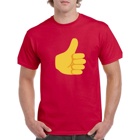 Thumb Up  "Like" Icon Medium Front Graphic Men Red T-Shirt, Male XX-Large
