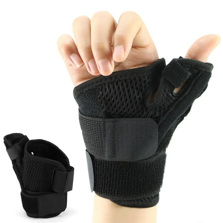 Thumb & Wrist Brace with Adjustable Splint for Carpal Tunnel,Arthritis,and Tendonitis - Pain Relief and Therapeutic Compression Support