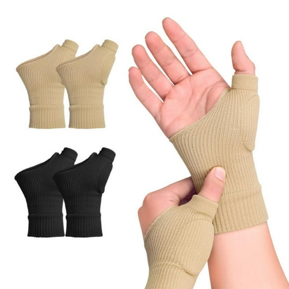 Thumb Wrist Compression Gloves, Fingerless Wrist Compression Sleeve Gel Silicone Filled Wrist Support Brace for Arthritis Women Men, 1 Pair