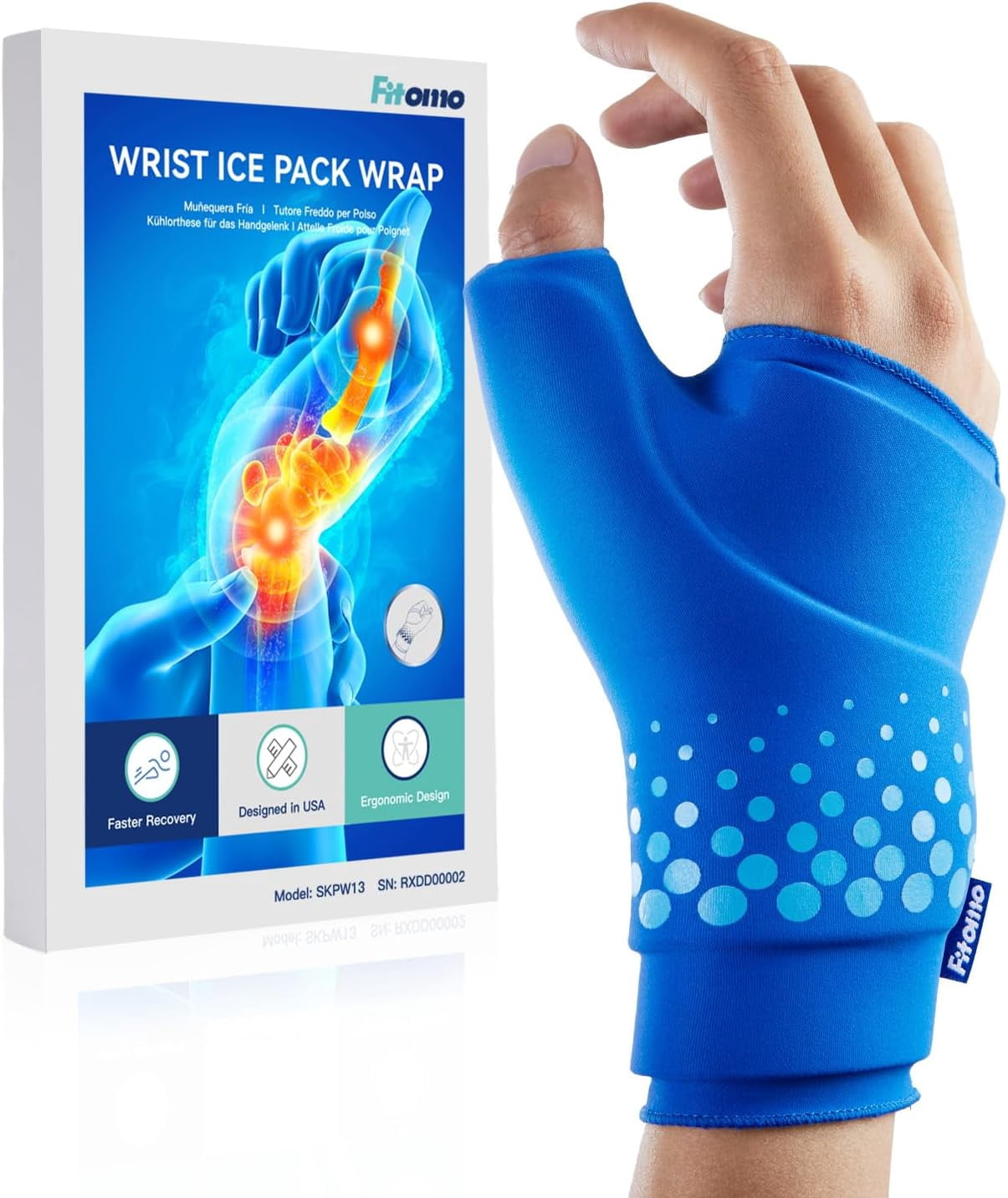 Thumb & Wrist Ice Pack Wrap, Thickened Ice Gel Pad, Ergonomic , Long Lasting Cold & Warm for Carpal Tunnel Relief, Arthritis, Computer Overuse Injuries, Post-Surgery, Post-Workout, Size S/M