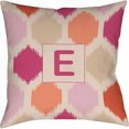 thumbnail image 1 of Thumbprintz Batik Monogram Decorative Pillow, Pink, 1 of 1