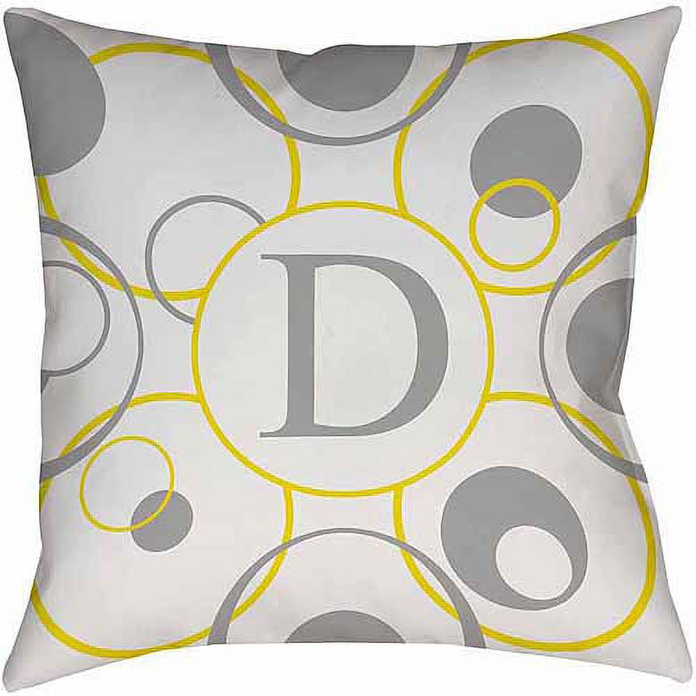 Thumbprintz Circle Variations Monogram Yellow Decorative Pillows - image 1 of 2