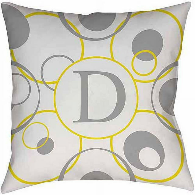 Thumbprintz Circle Variations Monogram Yellow Decorative Pillows