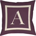 thumbnail image 1 of Thumbprintz Classic Block Monogram Decorative Pillow, Eggplant, 1 of 1