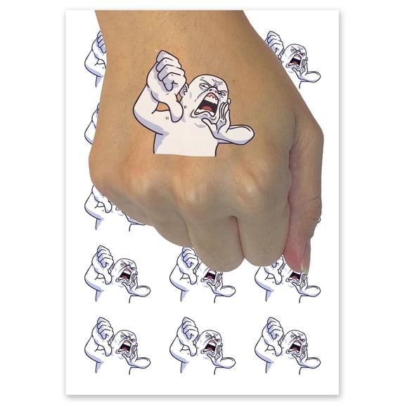 Thumbs Down Jeering Strongly Disagree Temporary Tattoo Water Resistant Fake Body Art Set Collection - 54 1" Tattoos (1 Sheet)