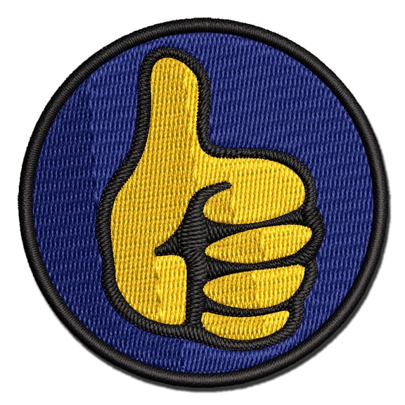 Thumbs Up Down Applique Multi-Color Embroidered Iron-On Patch - 2.5 Inch Small