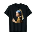 thumbnail image 1 of Thumbs-Up Girl with Pearl Earring Positive Feminist T-Shirt, 1 of 5