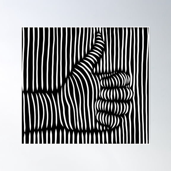 Thumbs Up High Lines Effect Poster Wall Art, Modern Wall Decor, 16x16 UNFRAMED