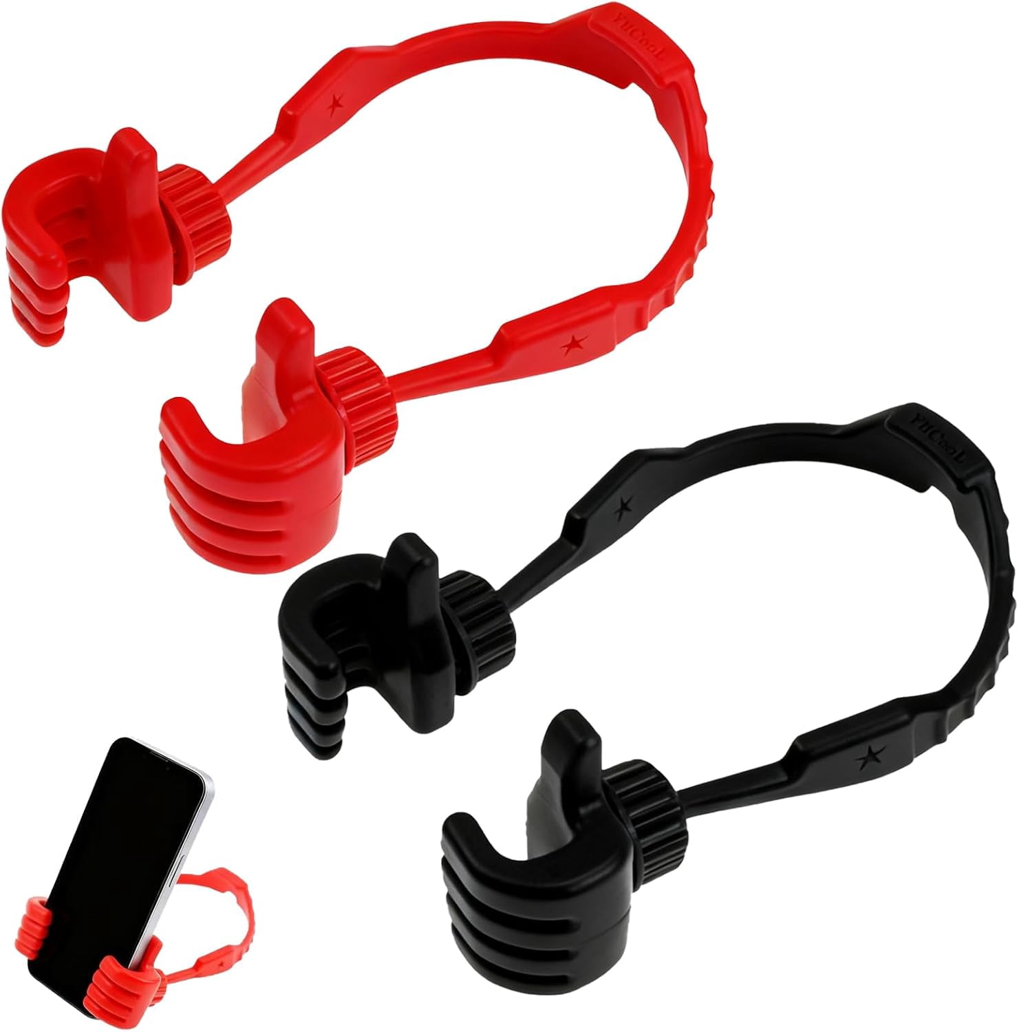 Thumbs Up Phone Holder, Lazy Stand for iPhone iPad, Black Red Mobile Grip, Cute Birthday Gifts for Kids Men Women Wife