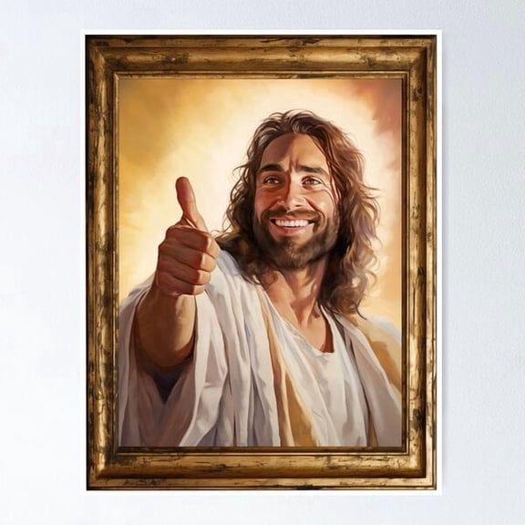 Thumbs Up Smiling Jesus Poster, Poster Only
