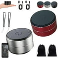 thumbnail image 1 of Thumpy Speaker, Thumpy Mini Bone Conduction Bluetooth Speaker with Suction Cup, Magnetic Stereo Metal, Built-in Mic Sound, Waterproof for Travel and Outdoor (Silver+Red), 1 of 6