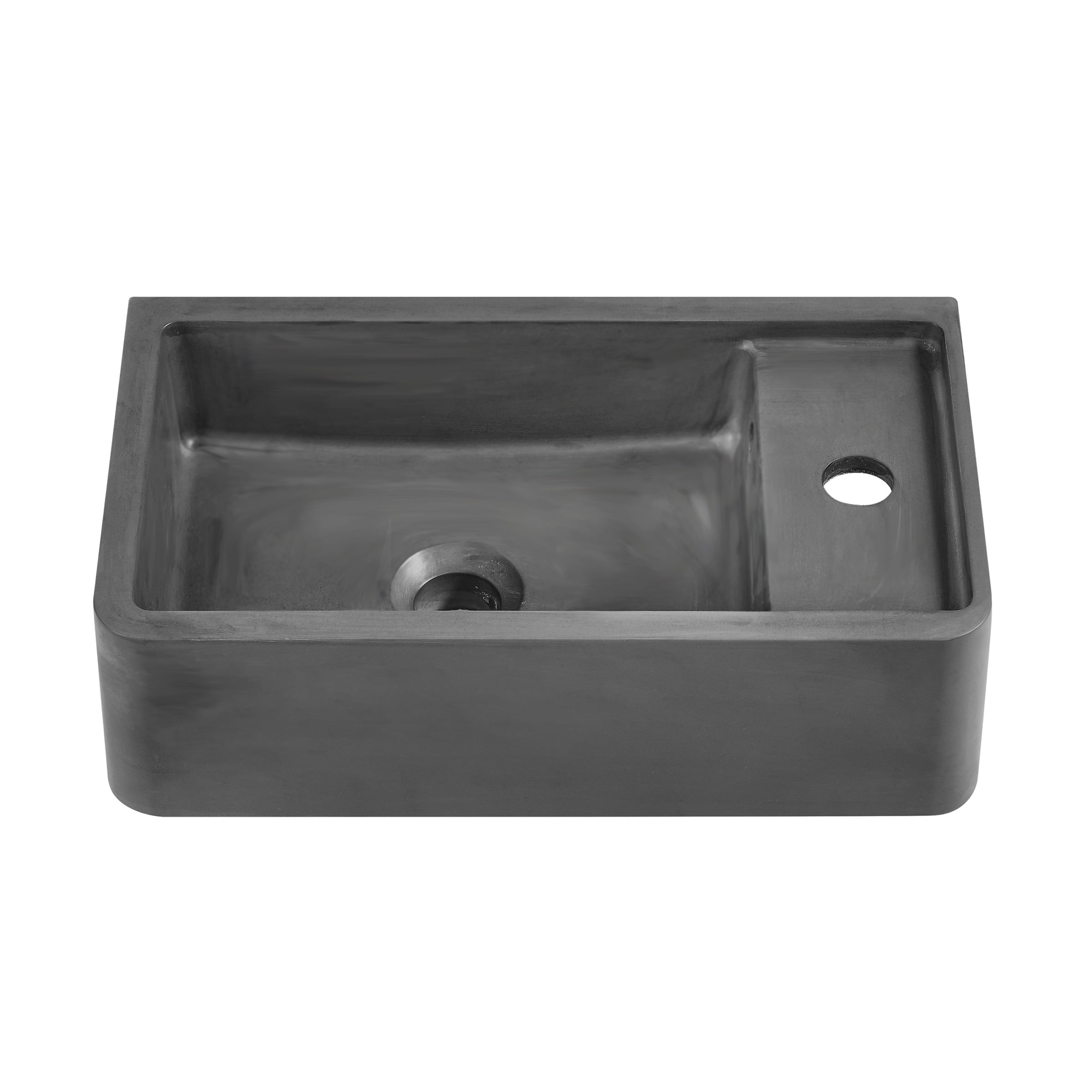 Thun 17.5” Rectangle Concrete Wall-Mount Bathroom Sink in Dark Grey