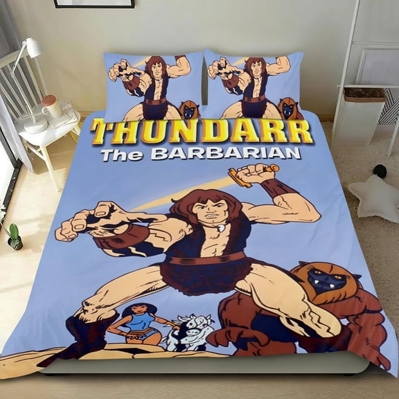 Thundarr the Barbarian-themed Bed Sheet Set Three Piece Set Comfortable And Skin Friendly Unique Design Home Decor Gifts For Family Friends fans36x75Inches90cm*190cm