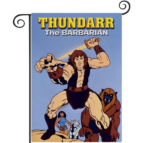 Thundarr the Barbarian-themed Garden Flag. Perfect gift for fans, friends, and family members, and suitable for outdoor activities, party decorations11''x18''