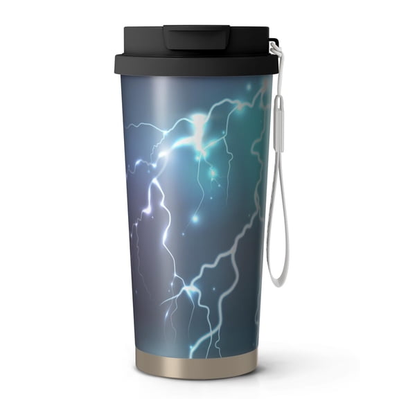 Thunder 18oz Double Drinking Coffee Mug – Vacuum Insulated Stainless Steel Travel Cup with Leakproof Lid, 316 Steel Thermos Tumbler for Hot & Cold Beverages