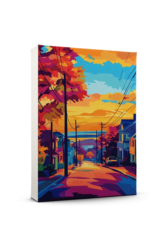 Thunder Bay Travel Canvas, Ontario Canvas Print vintage, Colorful Thunder Bay Decor City Road, Ontario Pictures Wall Art - 102AZ1378
