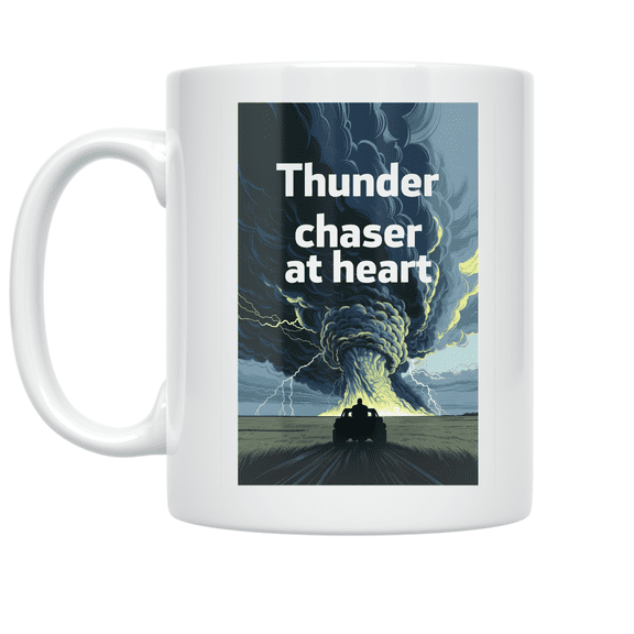 Thunder Chaser at Heart - Storm Chasing Enthusiast - 11 oz Ceramic Coffee Mug
