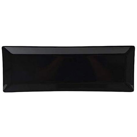 Thunder Group Rectangular Melamine Plate 15" x 5-1/4" x 1" High, Classic Black 1 Each