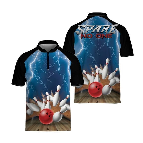 Thunder Lightning Spare No One Bowling Jersey 3D Bowling Shirt Quarter