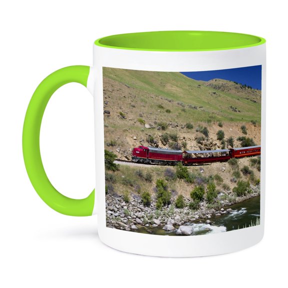 Thunder Mountain Scenic Train, Payette River, Id - Us13 Dfr1213 - David R. Frazier, 11oz Two-Tone Green Mug