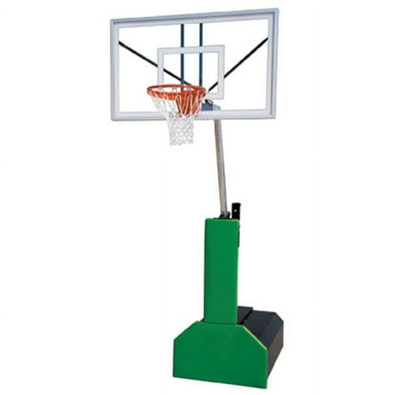 Thunder Pro Steel-Glass Portable Basketball System, Orange