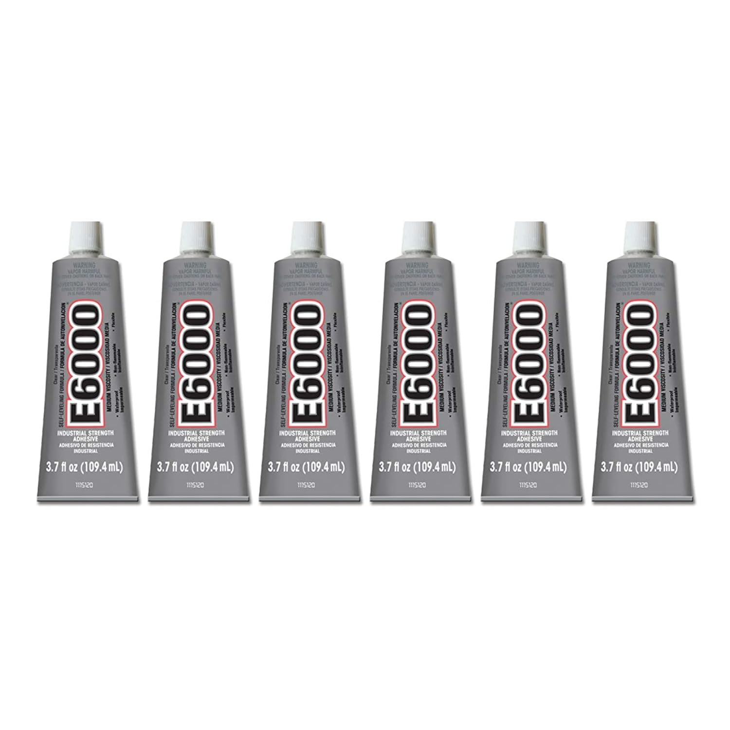 Thunder  Products 220011 6 Pack 3.7 oz. E-6000 High Viscosity Multi-Purpose Adhesive, Clear