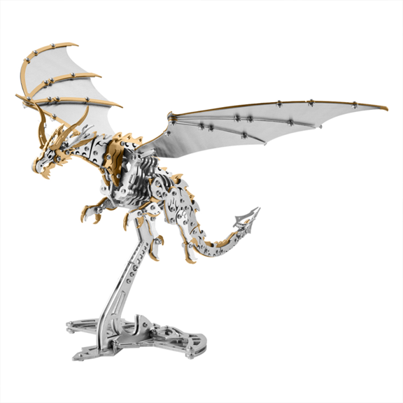 Thunder Pterosaur 3D Metal Mechanical Assembly Model Kit, 373PCS DIY Stainless Steel Flying Creature Puzzle, Collectible Mechanical Display Model for Hobbyist