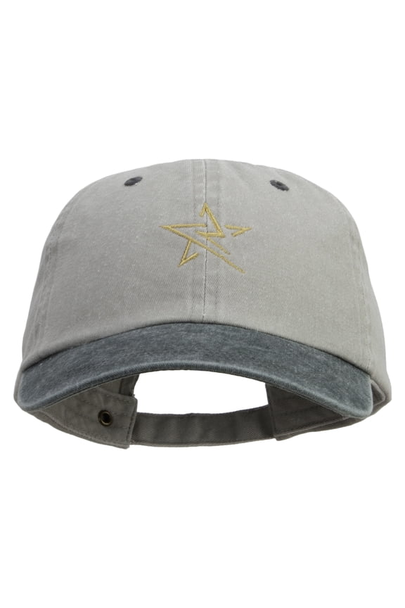 Thunder Star Logo Embroidered Pigment Dyed Wash Caps - Beige Green OSFM