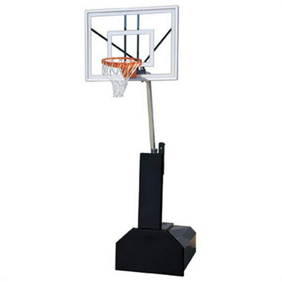 Thunder Ultra Steel-Glass Portable Basketball System, Maroon