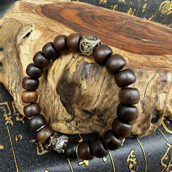 Thunder Ziziphus Wood Pixiu Bracelet Unisex Amulet Hand String Adjustable Spiritual Charm Jewelry for Men Women Daily Wear