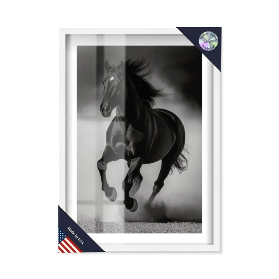 Thunder in Shadows I Shadowbox Print Western Framed Art by Notoriart, White Frame, 21 x 31