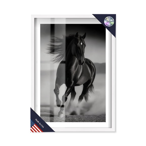 Thunder in Shadows II Shadowbox Print Western Framed Art by Notoriart, White Frame, 11 x 16