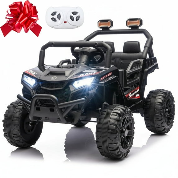 ThunderBolt 12V Kids Ride on Car, Electric Off-Road UTV Truck for Kids with Upgraded Battery for 2H, 2.4G Remote Control, Anti-Collision Bar, grippy tires,4-Wheel Suspension Ride on Car Kid UTV