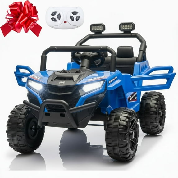 ThunderBolt 12V Kids Ride on Car, Electric Off-Road UTV Truck for Kids with Upgraded Battery for 2H, 2.4G Remote Control, Anti-Collision Bar, grippy tires,4-Wheel Suspension Ride on Car Kid UTV
