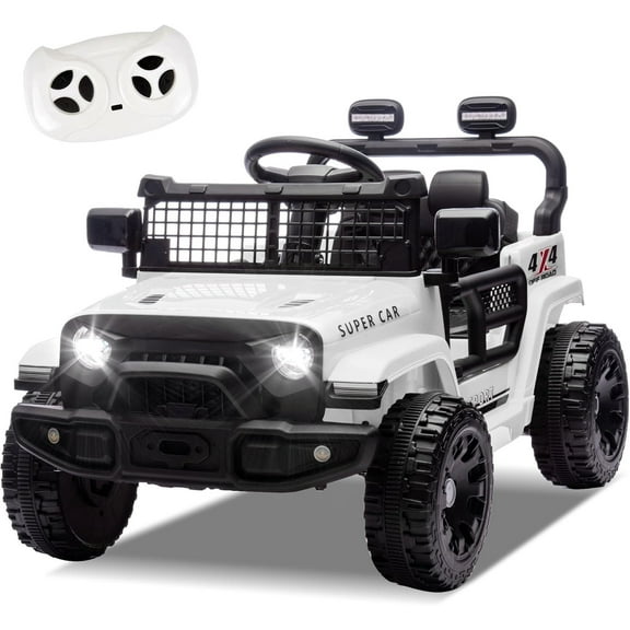 ThunderBolt 12V Ride on Electric Truck Car for Kids w/ Remote Control, 4 Wheel Suspension, USB, Bluetooth, Power Display, Battery Powered Ride on Toys