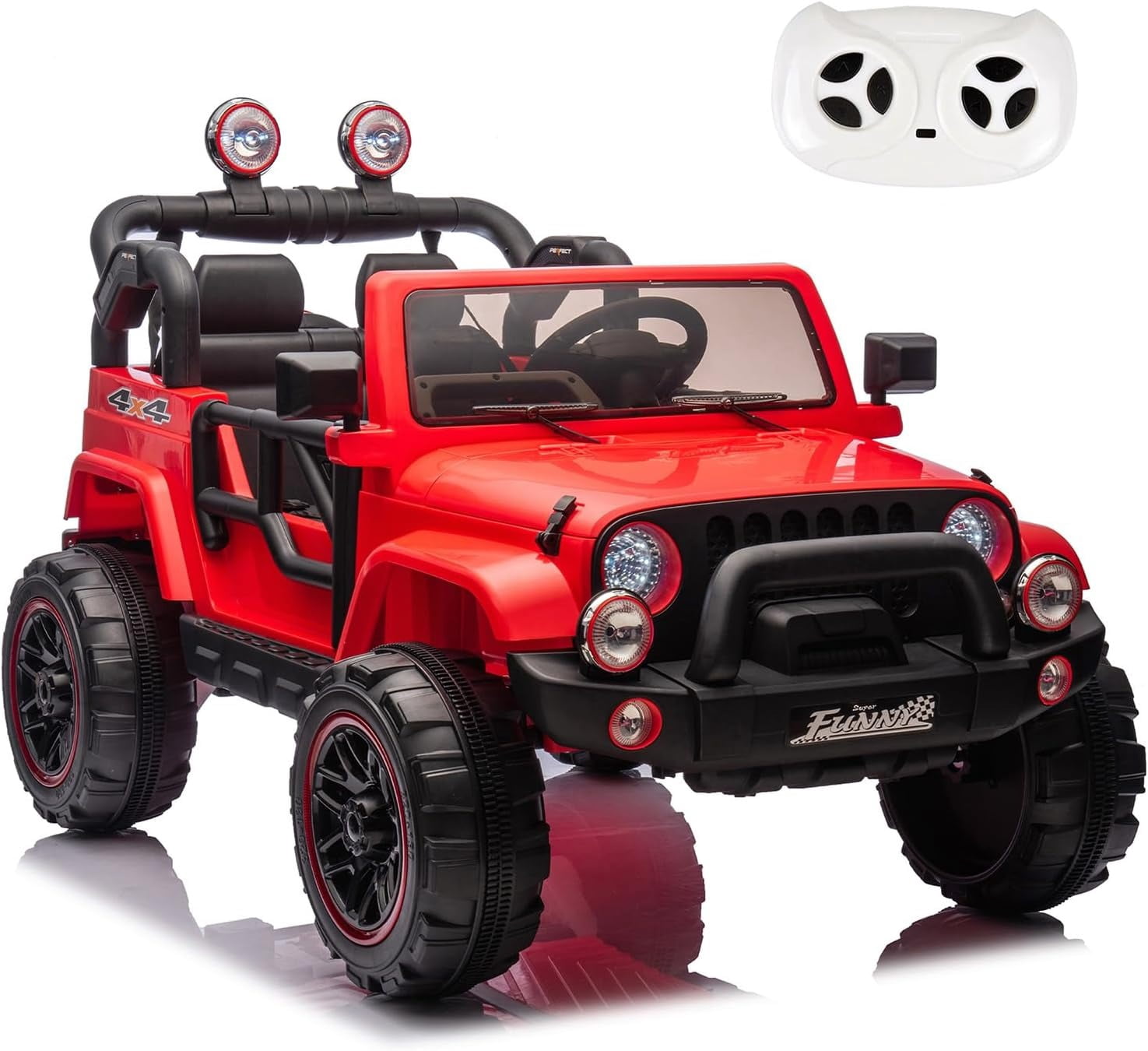 ThunderBolt 24V Kids Electric Ride On Car - Dual Seat with Spotlight ...