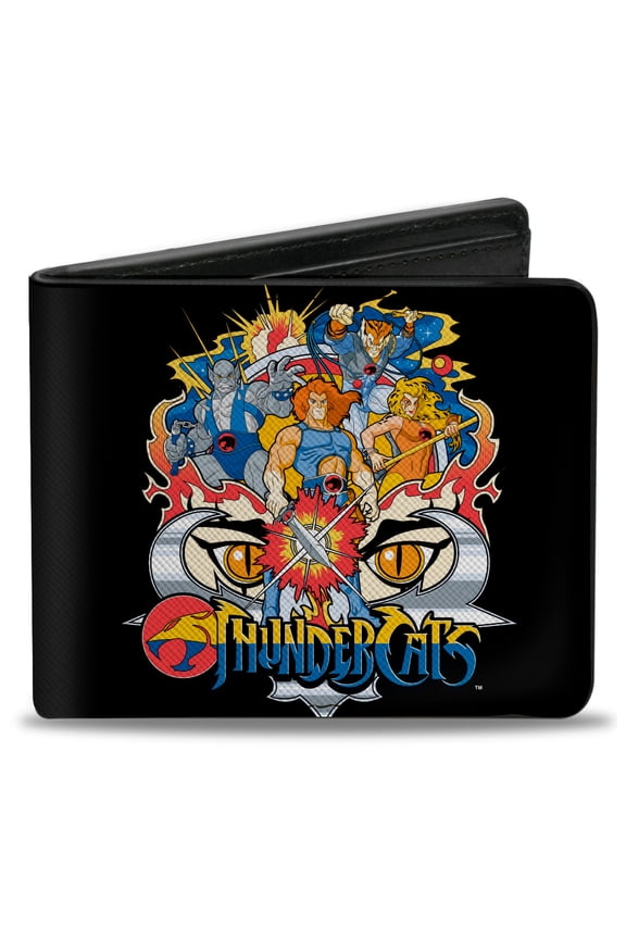 ThunderCats Wallet, Bifold, Thundercats Classic Series Group Pose Title Graphic, Vegan Leather