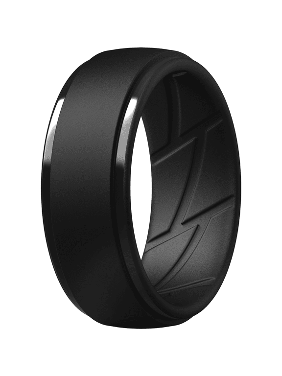 Men's Silicone Rings 10mm Wide 2.5mm Thick Breathable Rubber Wedding Bands, 1 Ring (Pack B, Size 9.5 - 10 (19.80mm))