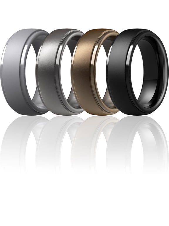 Silicone Men’s Wedding Rings, 10mm Wide 2.5mm Thick Rubber Wedding Bands