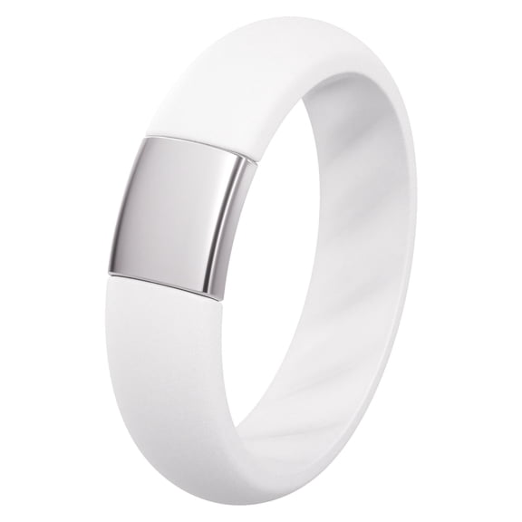 ThunderFit Silicone Rings Wedding Bands for Him & Her, Unisex Engagement Rings, 5mm Width, Rubber Engagement Bands with Classic Metal Accent, Variety Multipack 1/3
