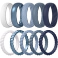thumbnail image 1 of ThunderFit Silicone Rings for Her, Mix Women's Silicone Wedding Rings, 1.8mm Thick Rubber Engagement Rings Swivel & 5.5mm Classic Rings Combo, 1 of 7