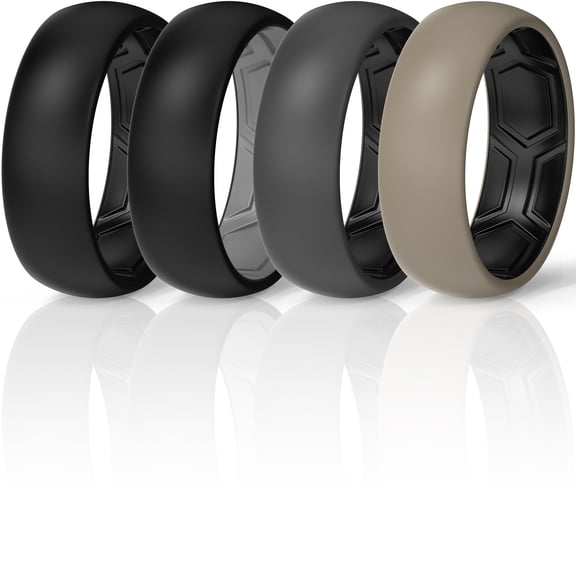 King Will 3 Pcs Mens Silicone Rings Unisex Rubber Wedding Band ...
