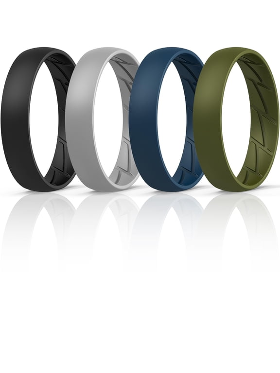 Silicone Rings for Him and Her, Rubber Engagement Bands Unisex - 1/4/7 Variety Multipack